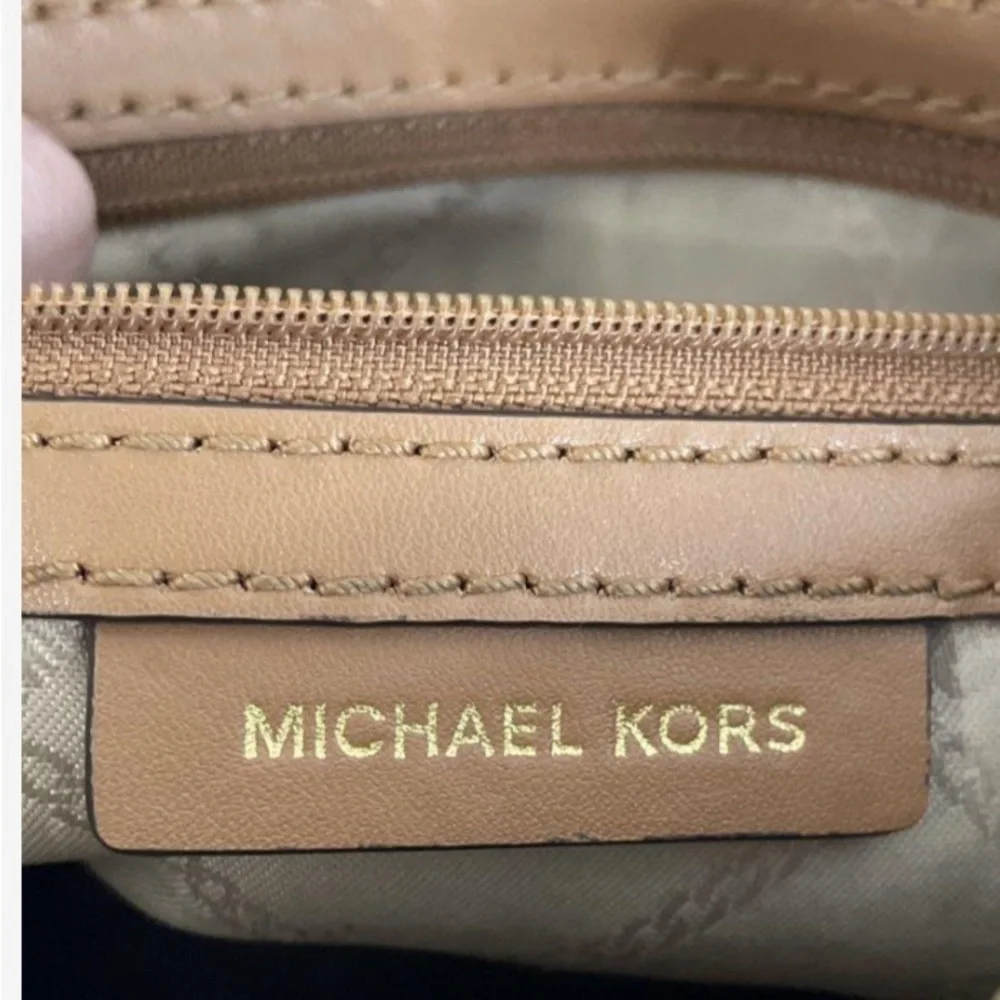 Michael Kors, Dark Brown and Tan Crossbody Bag, gold tone details - Picture 5 of 13